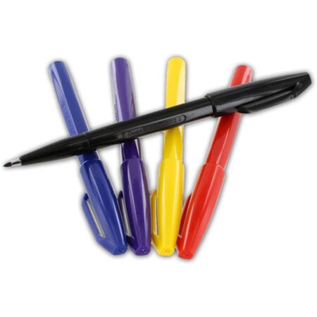 Inkinjection Of America   Of America  Fiber Tip Arts Sign Pen Assorted Ink Colors 5 Count, 6PK IN730869